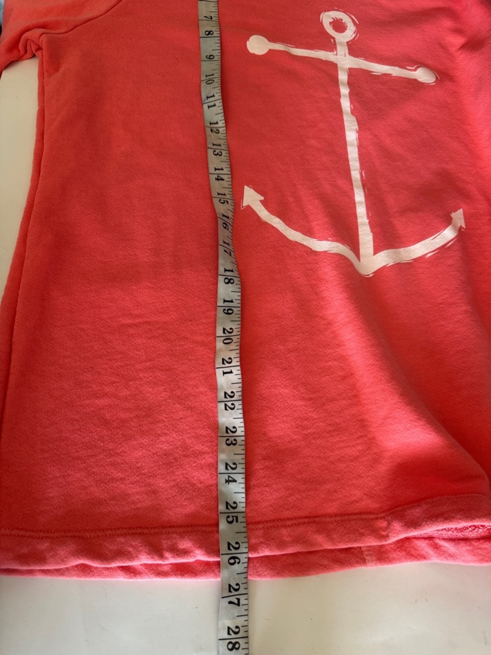 Fresh Produce Sketchy Anchor Sunset Coral Pink Nautical Sweatshirt size L - Picture 6 of 7